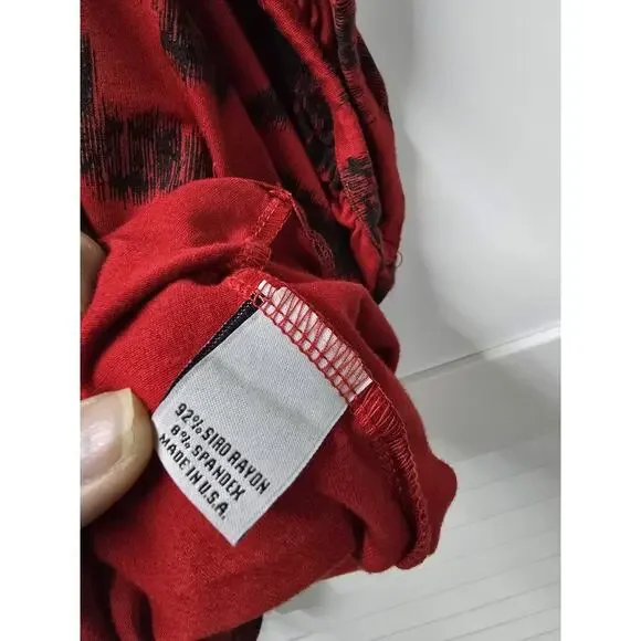 Bryn Walker Artsy Top Size L Wilder Tunic Dragon Red Round Neck Dorman Oversize - Picture 6 of 6